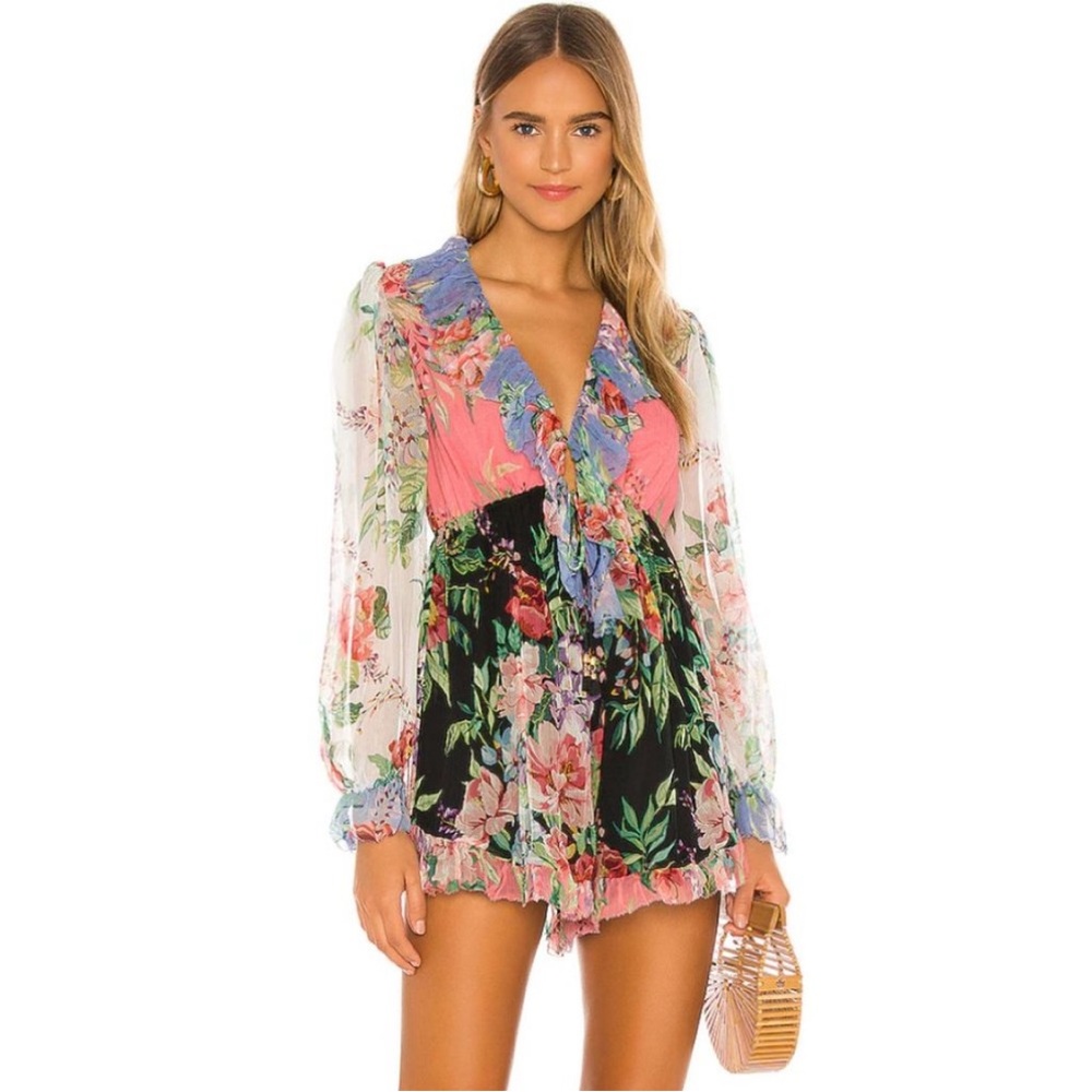 Zimmermann Bellitude Flutter Playsuit in Spliced size 0